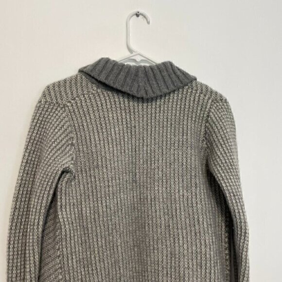 ATHLETA Sierra Wrap Cream Ivory Grey Striped Open WOOL CASHMERE Cardigan Sweater - Picture 14 of 16